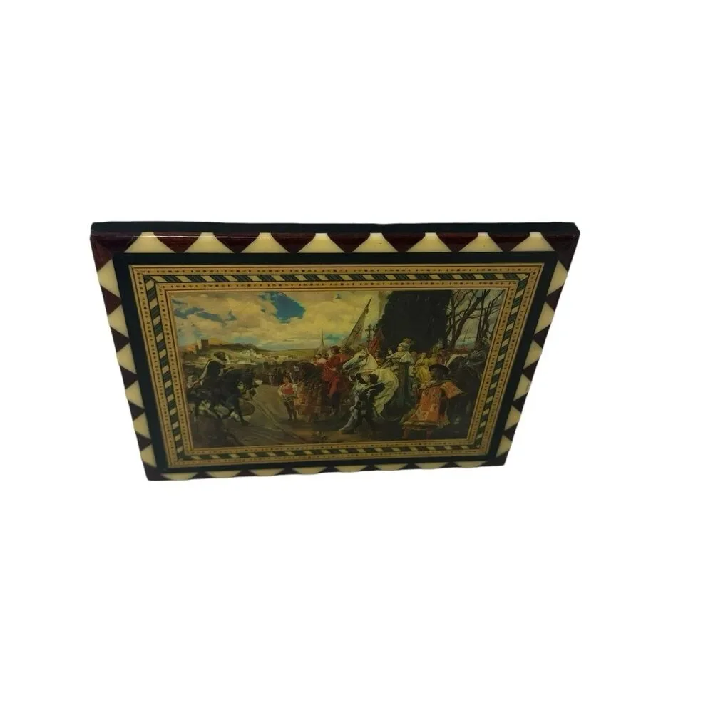 Mosaic Inlaid  Wooden Art  8”x6” inches “Recuerdo De Granada” - Miguel LAGUNA